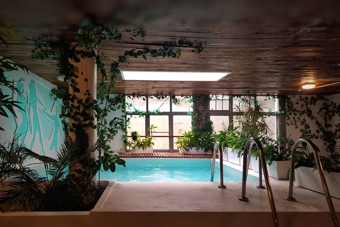 An indoor pool at Tory Urban Retreat.