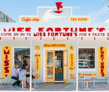 The entrance to Miss Fortune's.